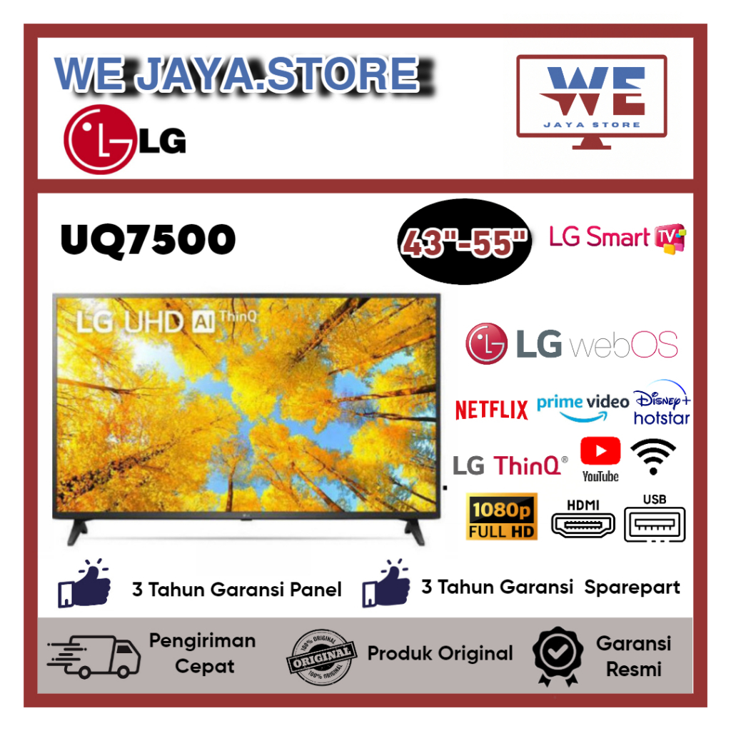 TV LED Smart LG UQ7500 LED LG 43 Inch 50 Inch 55 Inch  Smart TV UHD 4K LG