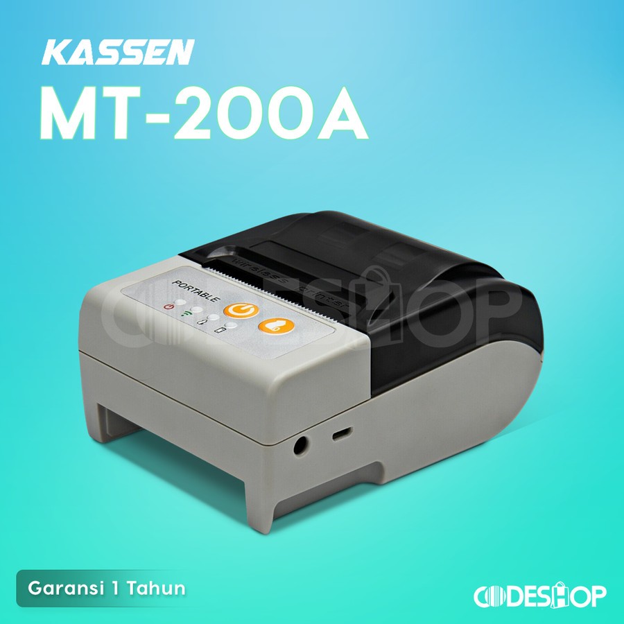 Printer Bluetooth Kassen MT200A Portable Thermal 58mm Auto cutter