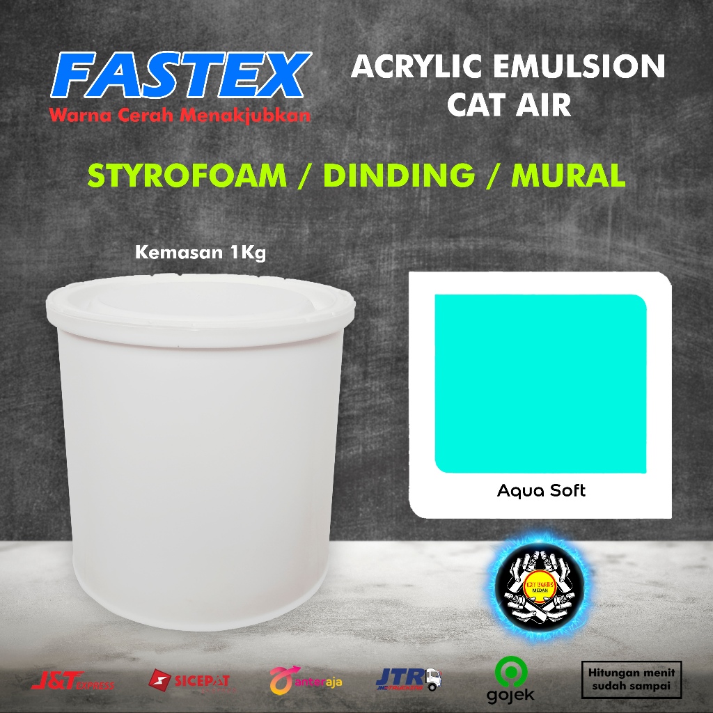 CAT DINDING TEMBOK CAT STEROFOAM 1KG 810 AQUA SOFT WARNA HIJAU TOSCA MUDA BIRU TOSKA TELOR TELUR ASI