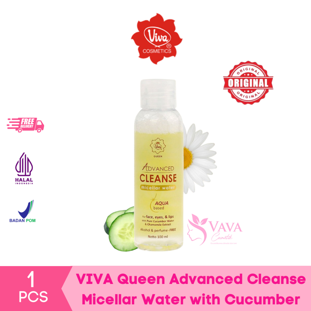 Viva Queen Advanced Cleanse Micellar Water with Cucumber Water & Extract Chamomile (NO ALCOHOL & NO 