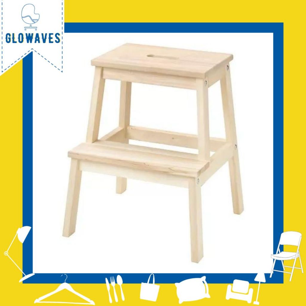 BEKVAM Bangku Tangga / Tangga Kecil / Tangga Mini / Tangga Kayu / Tangga Dapur / Bangku Dapur / Bang