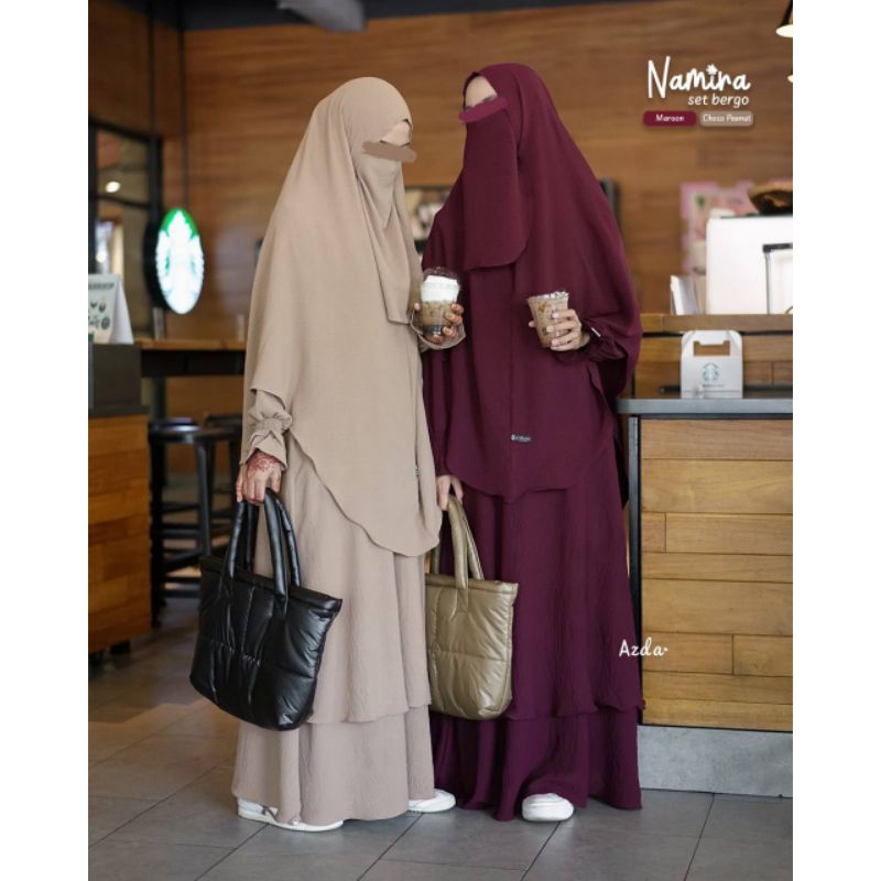 NAMIRA BERGO | Set Syari Azda | Gamis Azda | set bergo