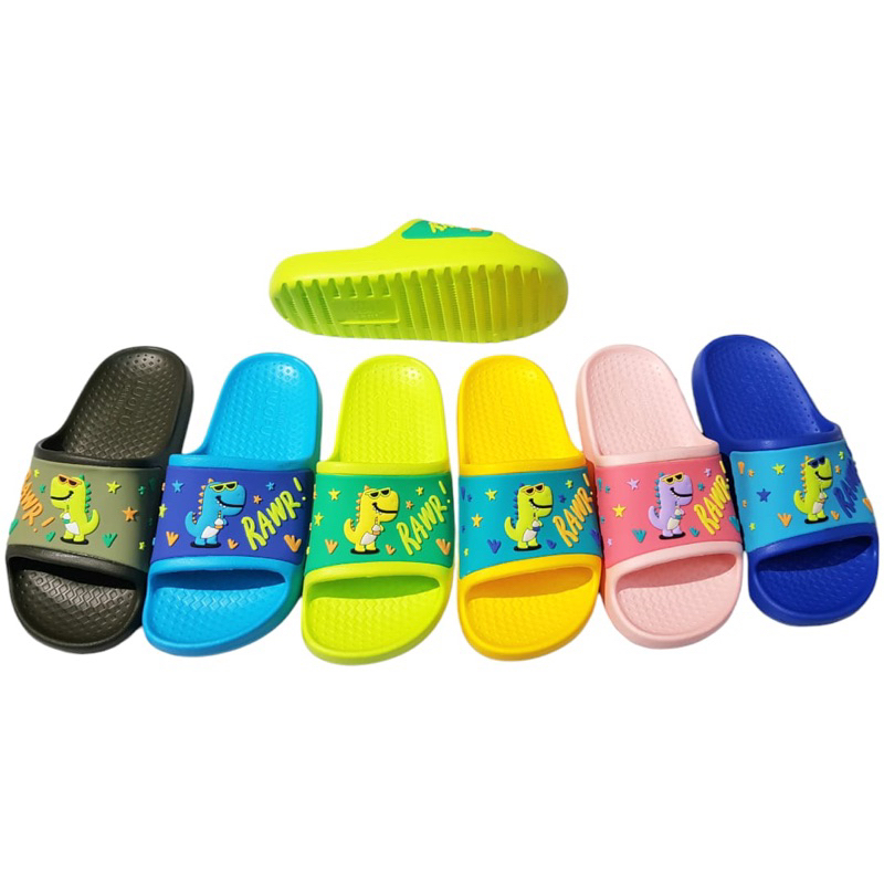 Luofu Sandal Selop Anak Cewe Cowo Karet Empuk Dino E8111-E02 (F3)