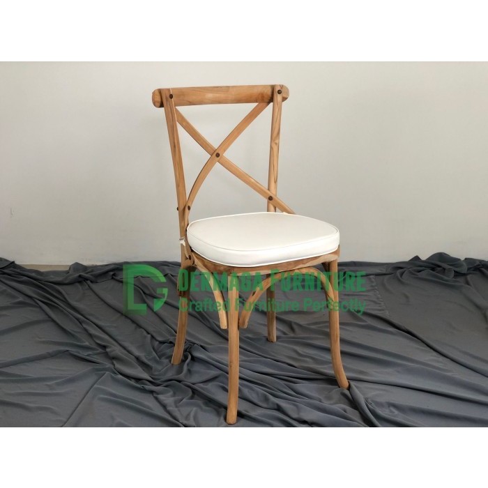 KURSI SILANG JATI PLUS BUSA DUDUKAN KAIN OSCAR KURSI DEKORASI PELAMINAN DERMAGA FURNITURE JEPARA