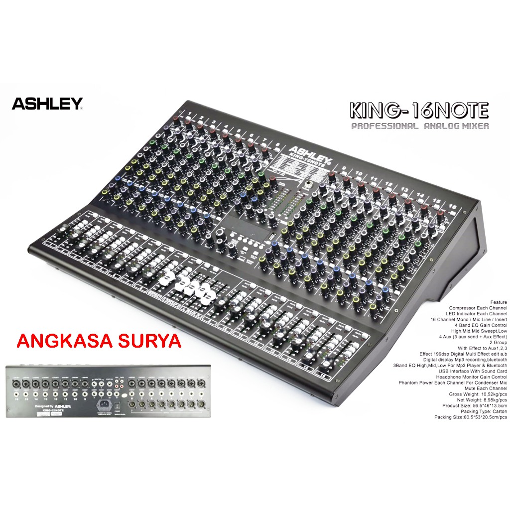 Mixer Ashley King 16 Note Original / Ashley King16note / King 16 Note Ada Compressor