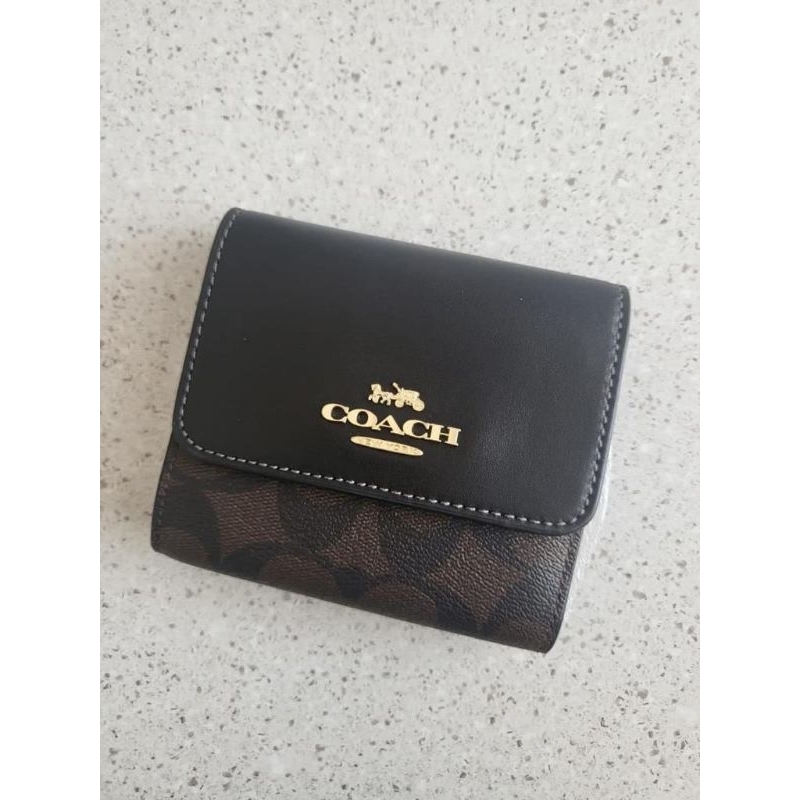 Coach Snap Wallet Signature Brown Black