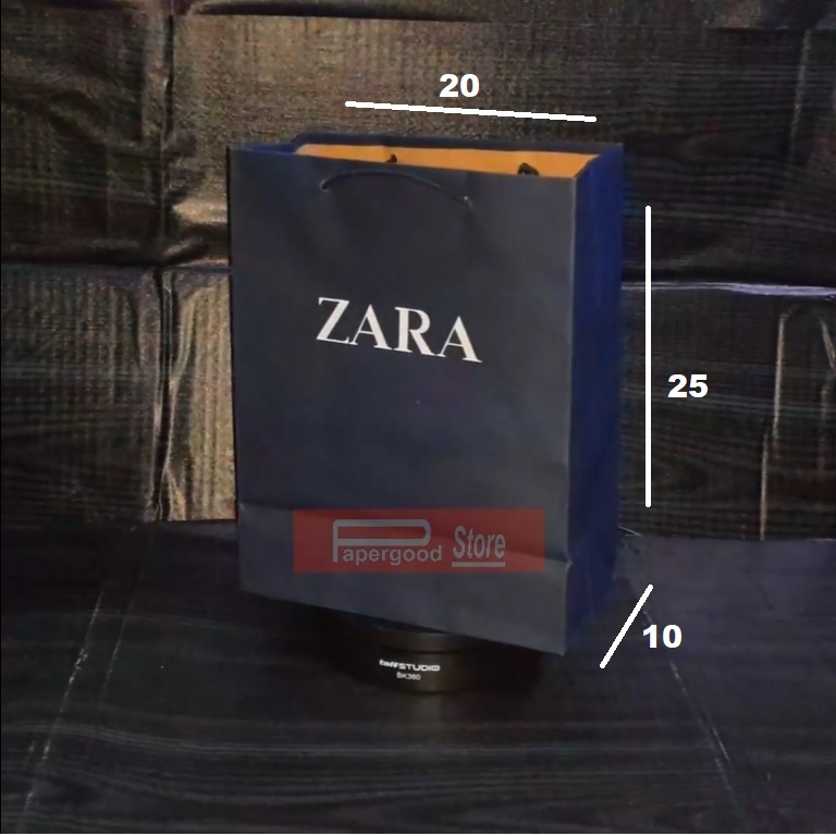 

Promo Paper bag Zara biru centre premium 20 x 25 x 10 Small