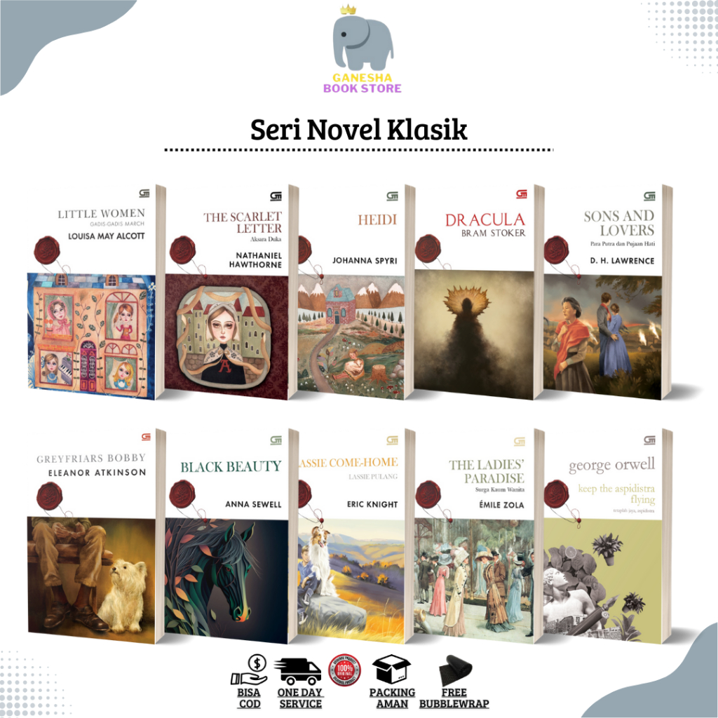 Seri Novel Klasik Gramedia Heidi the yearling death come for the archbishop Dracula little men anak 