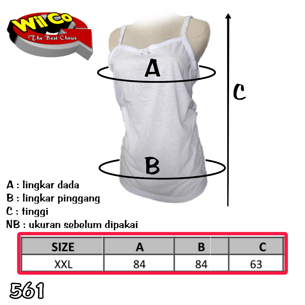 SM561 - KAMISOL/TANKTOP WANITA WIDYA LUX SIZE XXL HARGA PER 1 PCS