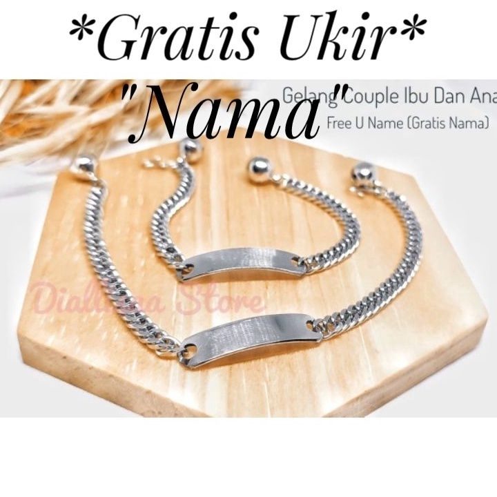 DKBM6915 8.8 Gelang Tangan Bayi Gelang Tangan Couple Ibu dan Anak Gelang Plat Nama Bayi Gelang Kaki 