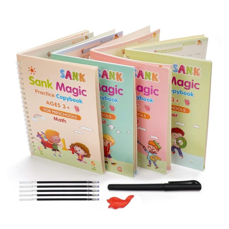 SANK Magic Practice Book 1 SET ISI 4 Buku Sank Magic Buku Belajar Anak + Pulpen