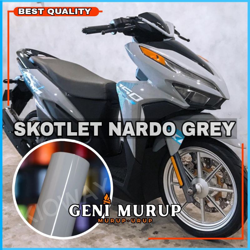 Stiker Skotlet Nardo Grey Glossy Mengkilat Sticker Scotlite Motor Kualitas Premium