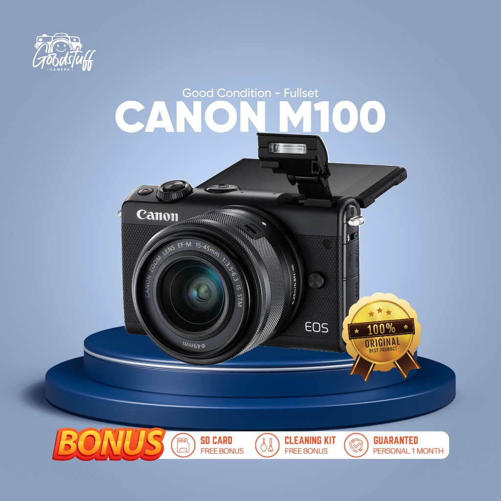 CAMERA CANON EOS M100 MURAH FULLSET SECOND LIKE NEW BERGARANSI BANYAK BONUS