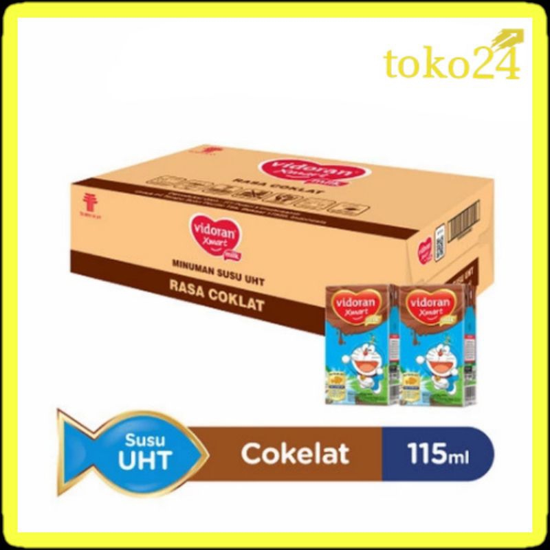 

Vidoran Xmart UHT Cokelat Milk 110 ml 1 Dus isi 40