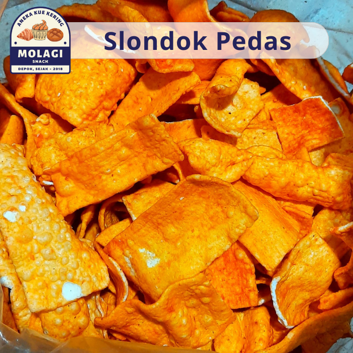 

Slondok Singkong Pedas Balado / Kerupuk Slondok Pedas 200 Gram - Molagi Snack