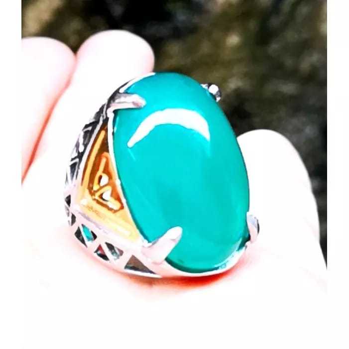 Batu Cincin Pria Bacan Doko Asli super jumbo Super mewah Crystal HQ TERMURAH bacan cina