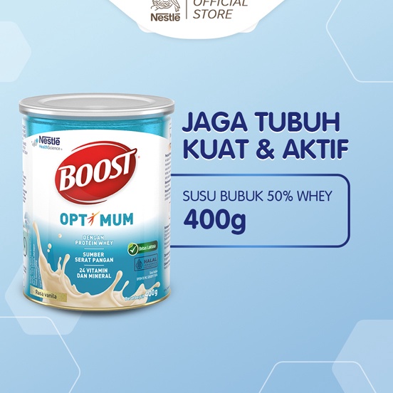 

NESTLE BOOST Optimum Susu Nutrisi Vanila Dewasa dan Lansia Kaleng 400g