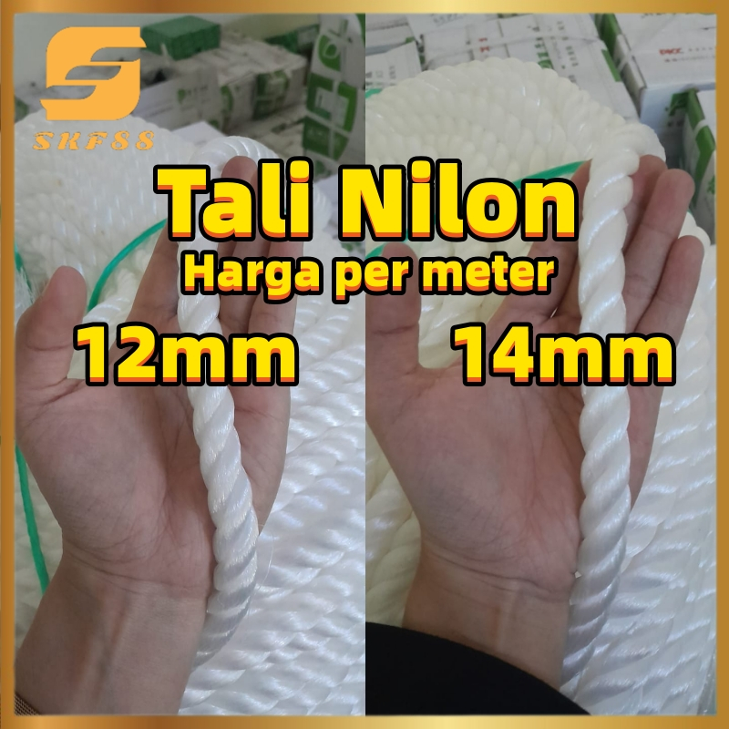 

Tali nilon putih 12mm 14mm Tali Tambang Kecil Nilon Nylon Rope / Propylene PP Plastik Lentur / Tambang Putih