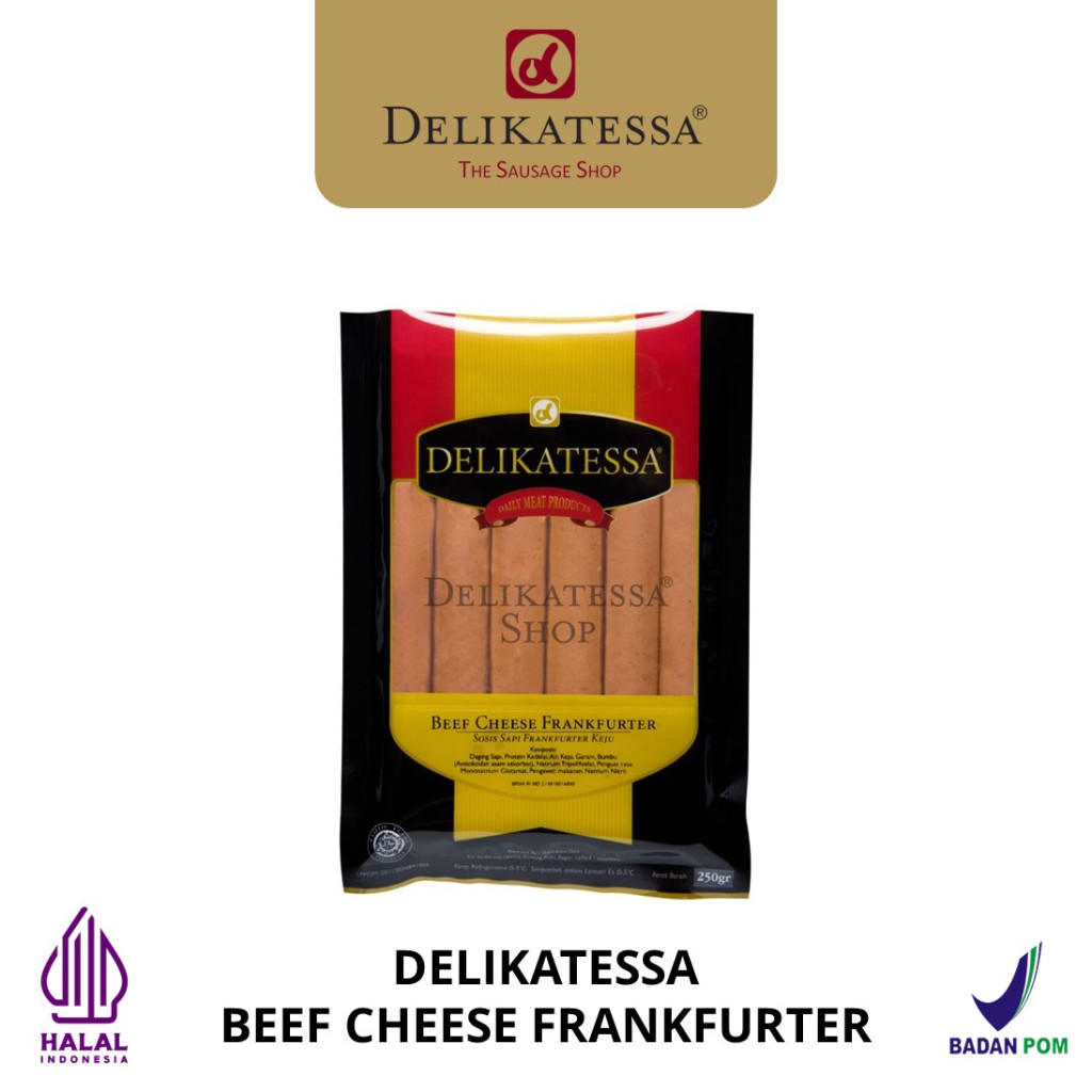 

Delikatessa Beef Cheese Frankfurter 250 gr Sosis Sapi Keju Horeca Halal