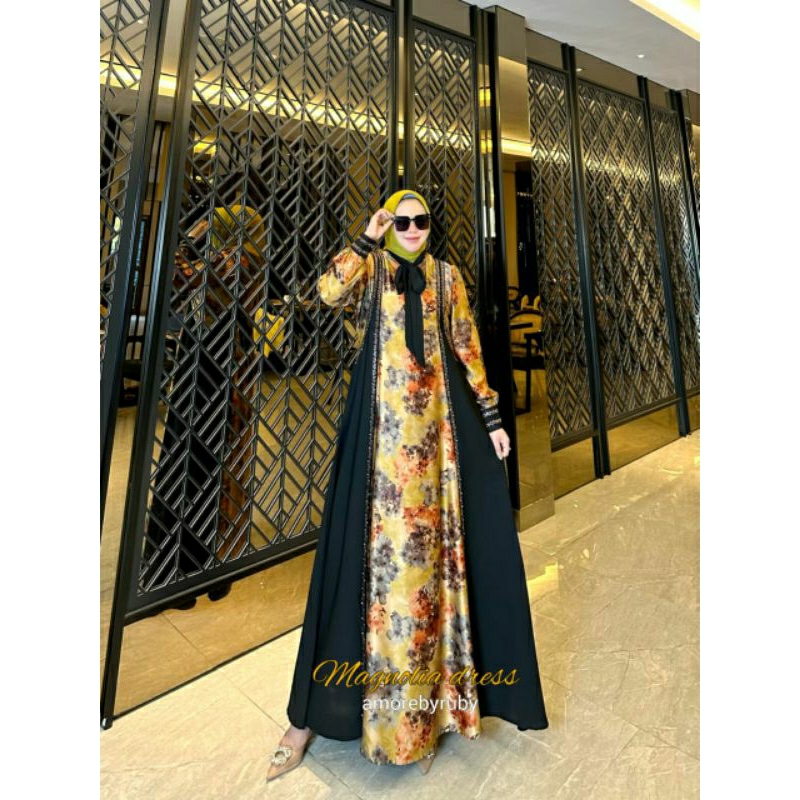 gamis silk gamis Magnolia dress gamis busui elegant Magnolia dress Amore by ruby