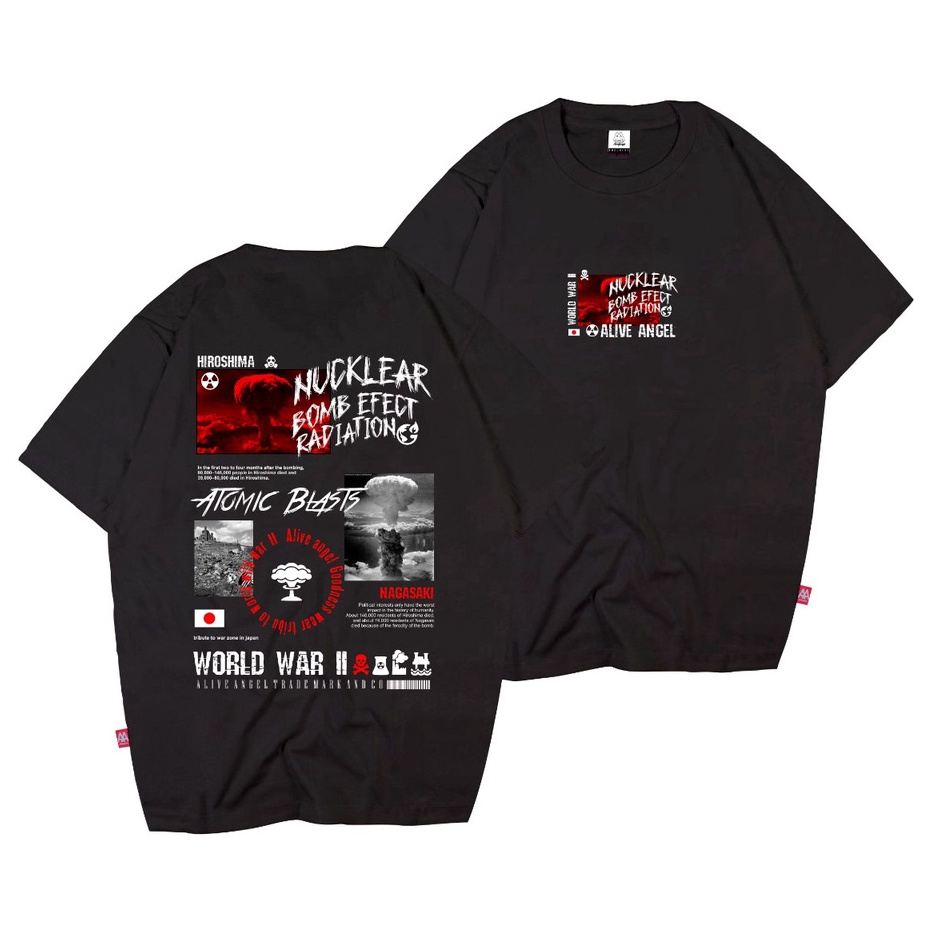 Terjamin T SHIRT DISTRO PRIA WANITA / ORIGINAL ALIVE ANGEL / NAGASAKI HIROSIMA / KAOS STREETWEAR / K