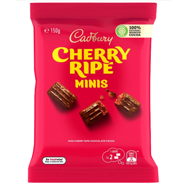 

Cadbury Cherry Ripe Mini Pillows 150g