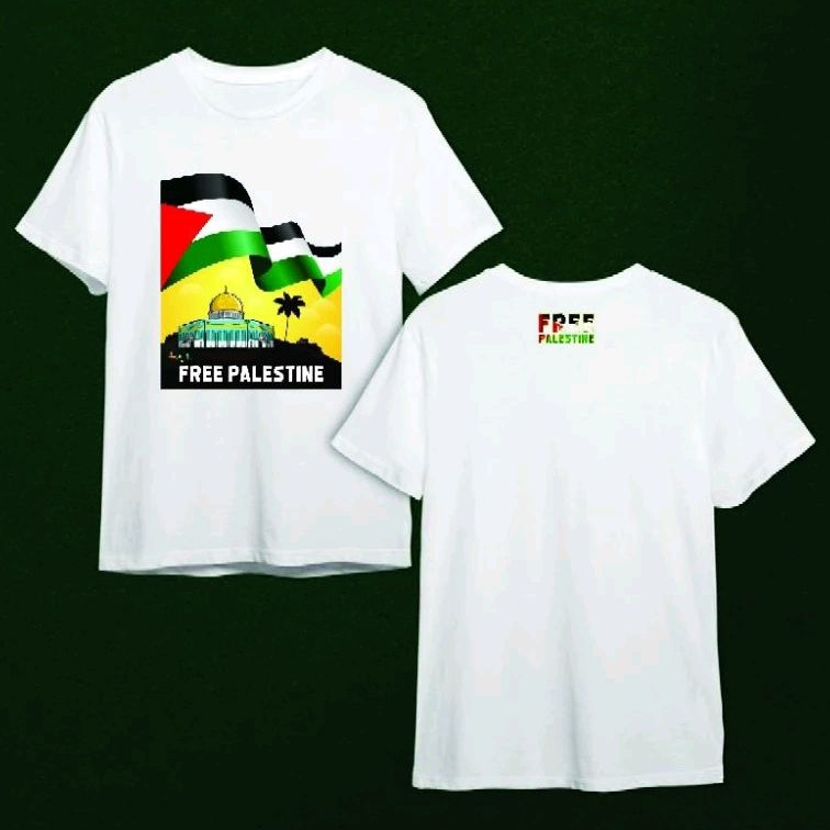 Kaos Palestine " FREE PALESTINE" putih