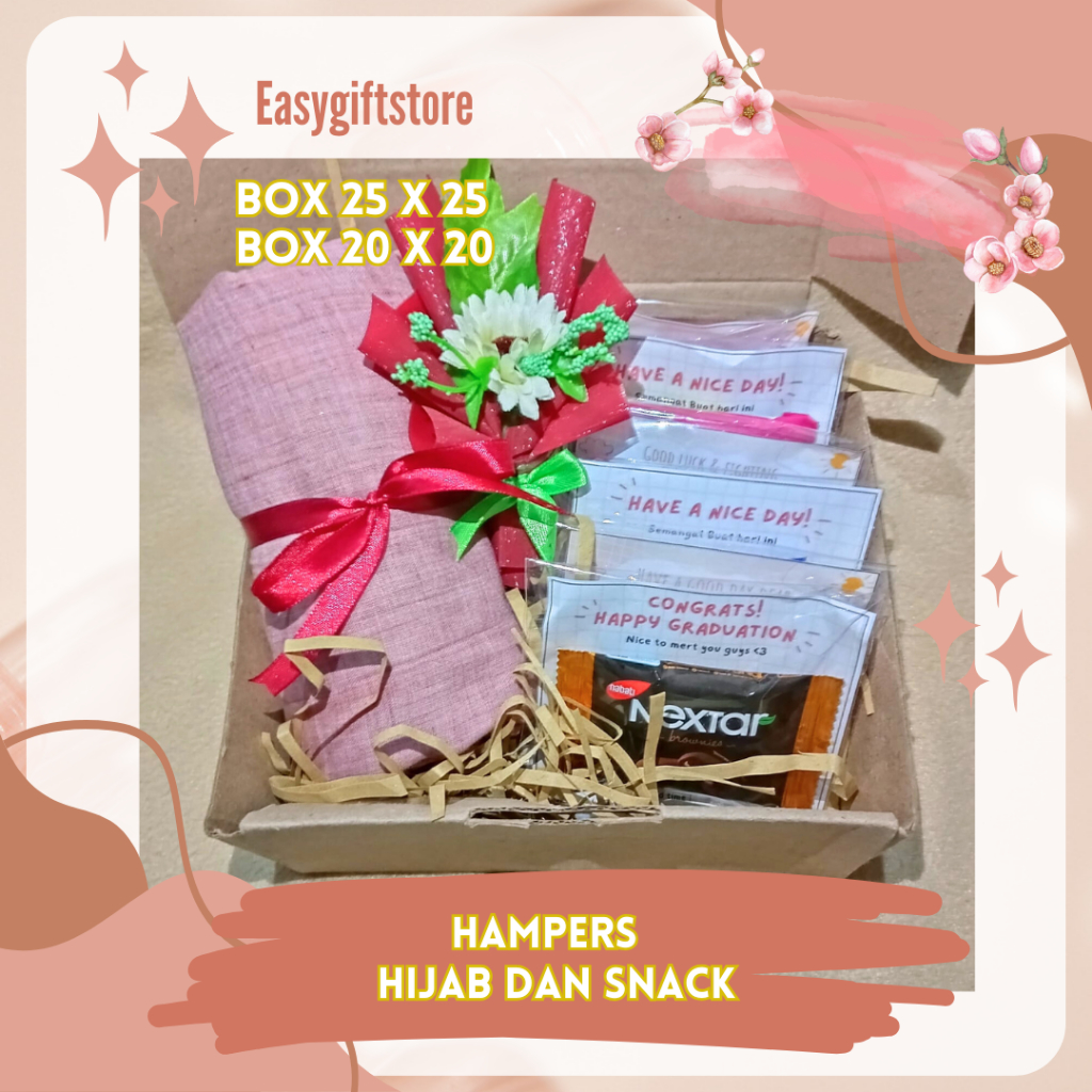 

EASY GIFT - HAMPERS HIJAB GIFT BOX / HAMPERS HIJAB DAN SNACK MURAH