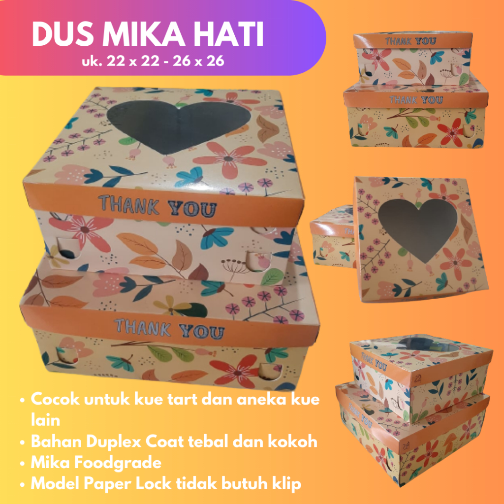 DUS MIKA HATI | DUS KUE TART FULL MOTIF ORANGE