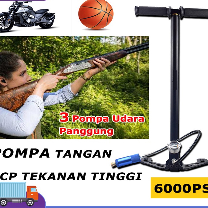 Terbaik.. POMPA PCP 4 Stage BARRACUDA Murah STAINLES STEEL MANOMETER 6000 PSI/Pcp Pump 4500/6000Psi 