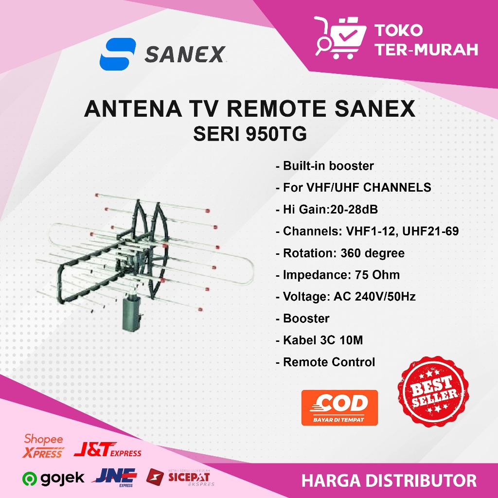 ANTENA TV REMOTE SANEX SERI 950TG ANTENA TV REMOTE INDOOR OUTDOOR SANEX 950 TG ANTENA TV REMOT SANEX