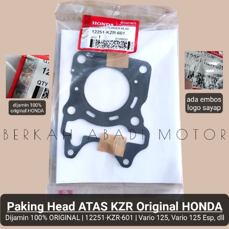 [ORI 100%] Paking Head ATAS Vario 125 Fi Esp Original HONDA | Pak Packing Kop KZR 12251KZR601 ASLI