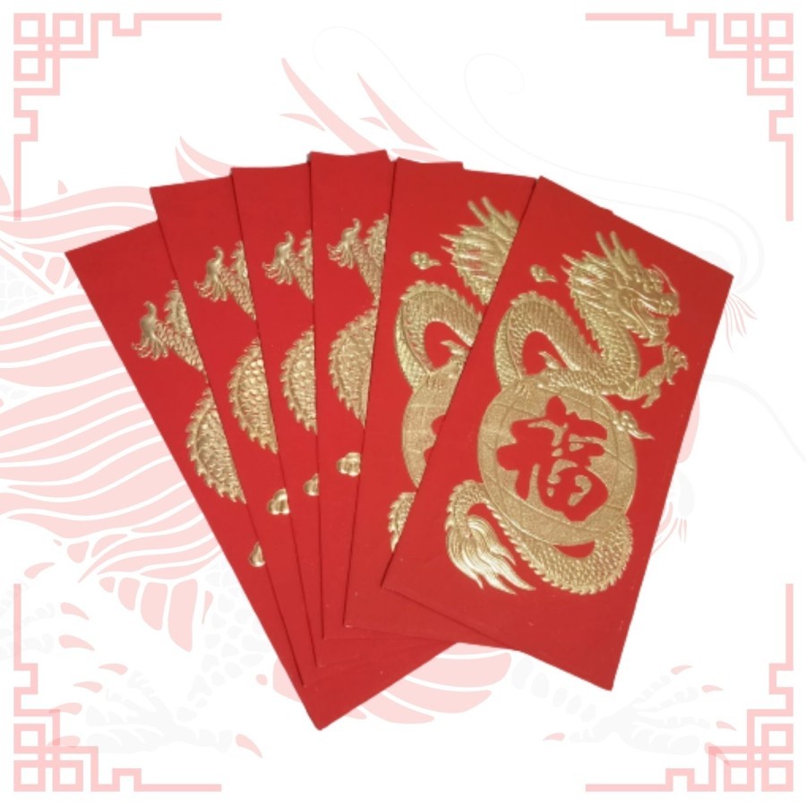 

Angpao Imlek Motif Naga Emas Bola Dunia Isi 6 Pcs