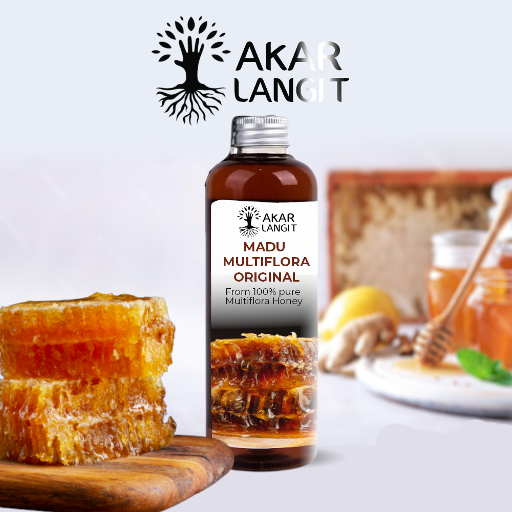 

Madu Multiflora 250ML Akarlangit Murni Asli Pure Natural Raw Honey 100% Booster Imun Alami