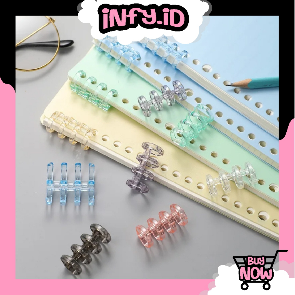 

INFY - DIY Binding Ring Binder (4 Rings) - 15mm/A4/B5/A5 Clear Binder S114