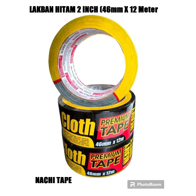

LAKBAN KAIN HITAM NACHI TAPE/ LAKBAN KAIN MURAH / ISOLASI KAIN HITAM NACHI 46 mm x 12 m