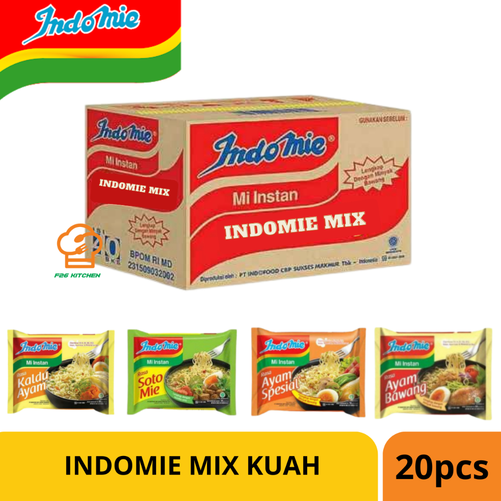 

Indomie 1 dus 20 pcs Mix Mie Instant Indomie Campur - Kaldu, Ayam Special, Soto dan Ayam Bawang