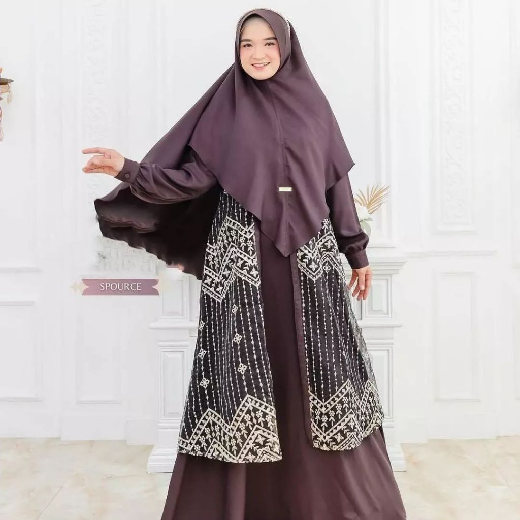 Gamis Couple Eliza Couple KF M L XL XXL Bahan Ceruty Babydoll Baju Gamis Couple Keluarga Pasangan Ibu Dan Anak Perempuan Polos Warna Maroon Peach Olive Lavender Mewah Elegan Murah Baju Seragam Kondangan Kekinian Jumbo Set Pakaian Muslim Model Terbaru