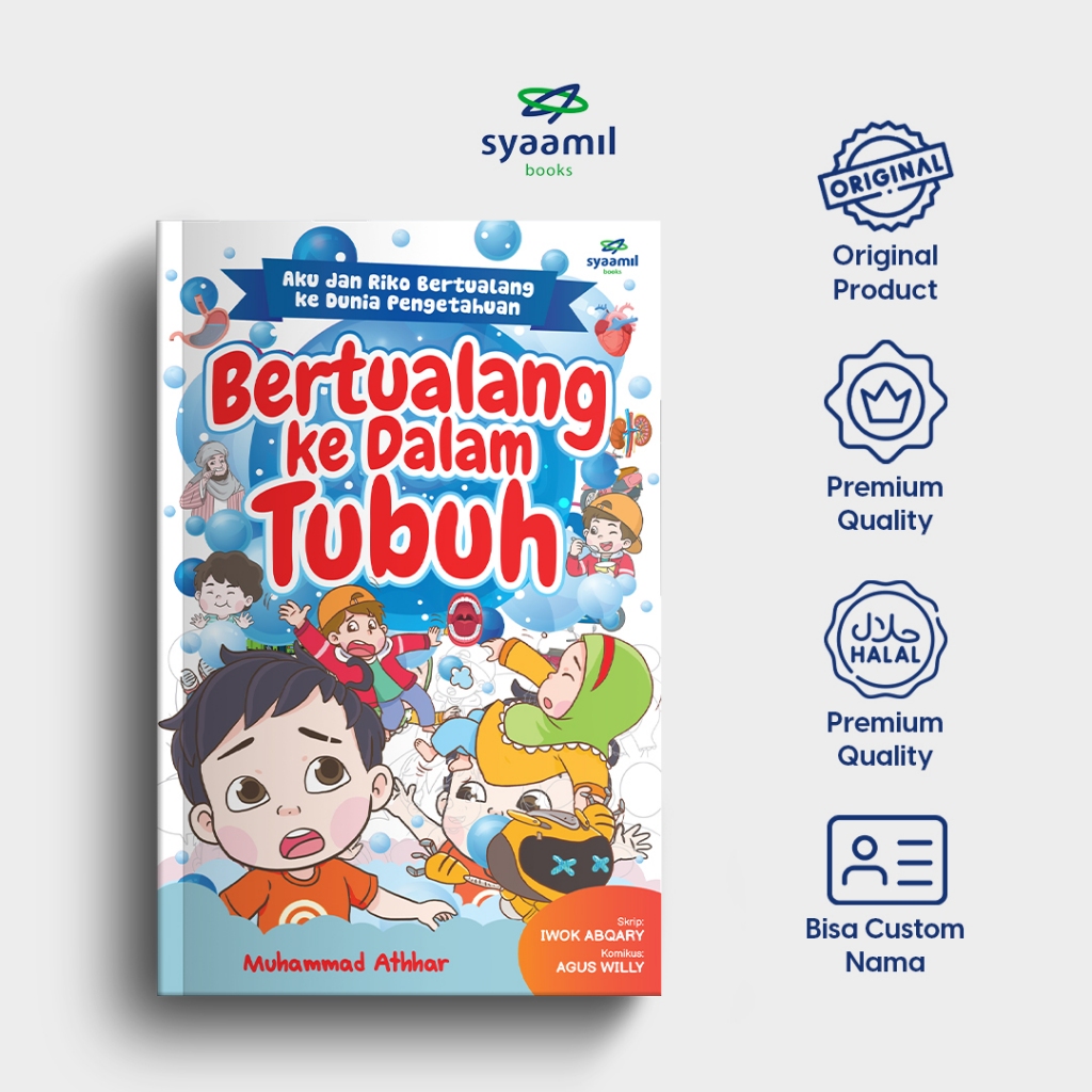 Syaamil Books - Komik Bertualang Kedalam Tubuh - Komik Anak Islami Riko The Series (Bisa Custom Nama