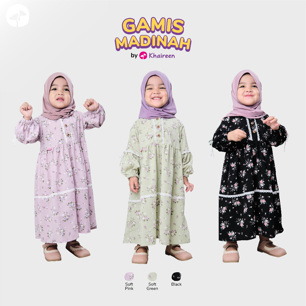[Reseller Resmi] KHAIREEN Gamis Madinah (2) Baju Muslim Anak /Baju Lebaran /Gamis Anak / Gamis Baby 