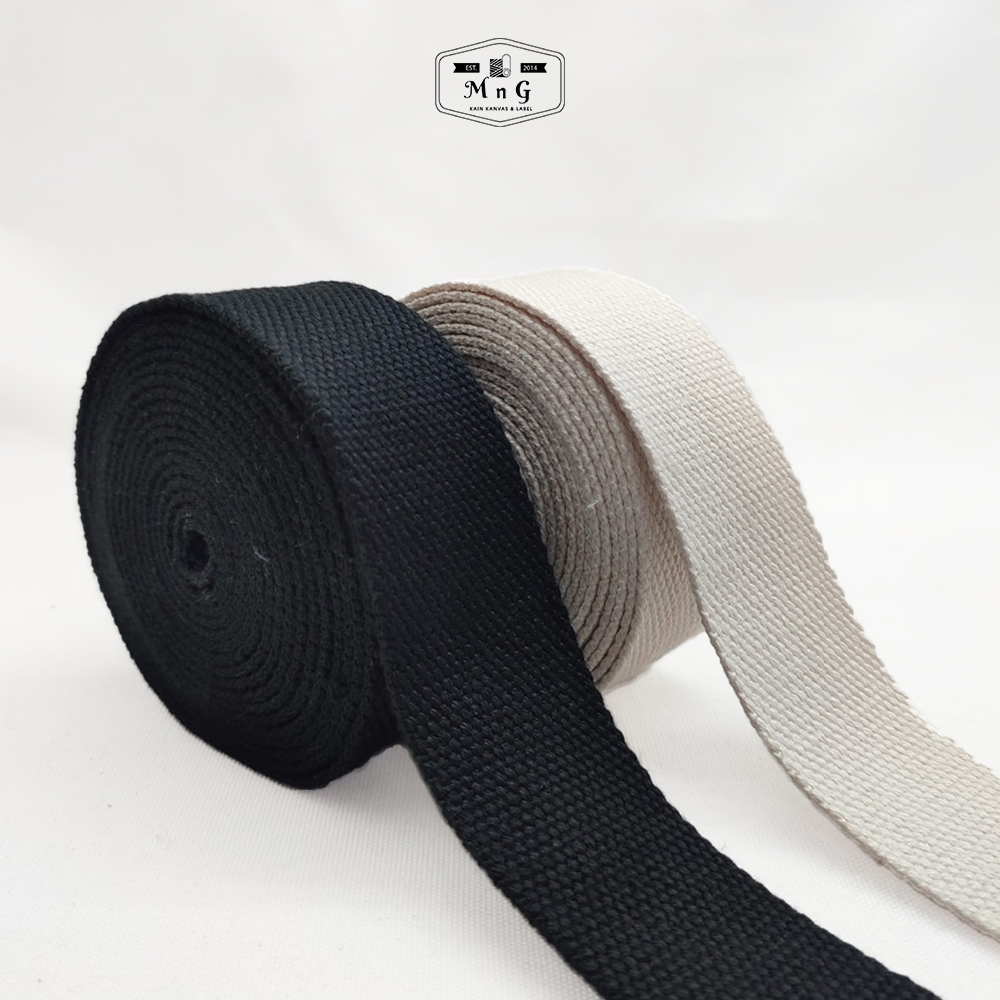 1 Rol Webbing Kanvas Katun 3.8 cm / 50 yard ketebalan 1.7 mm