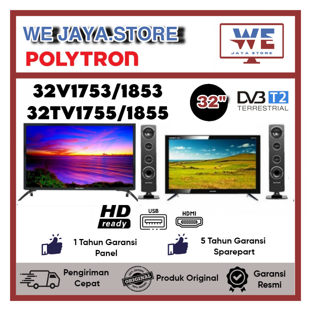 TV LED Digital Polytron 32V1753/1853 32TV1755/1855 LED Polytron 32 Inch Digital TV Polytron