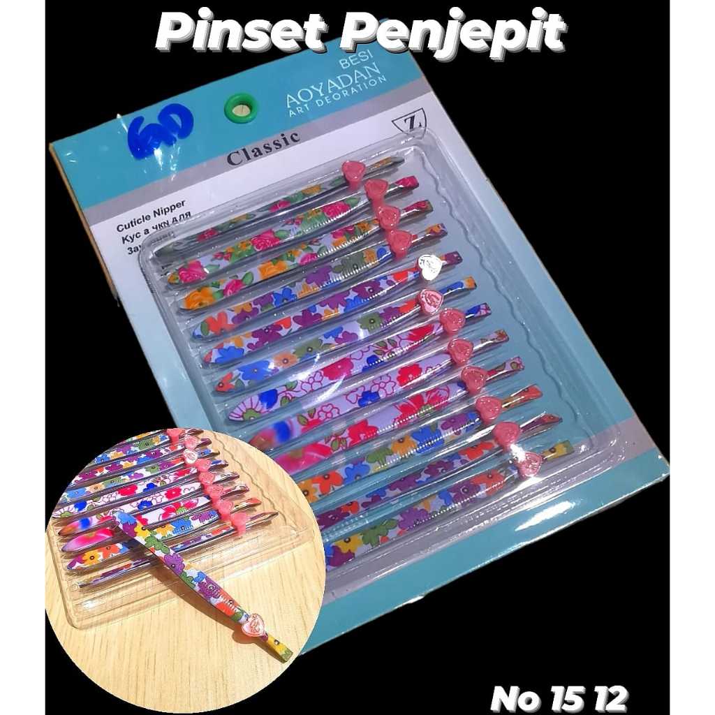 (LUSINAN isi 12pc) Pinset Penjepit F 0102