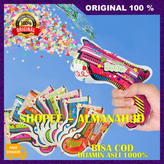 [BISA COD] Fireworks Pistol Kembang Api Mainan Tiup Confetti Ulang Tahun Isi 10 pcs ASLI