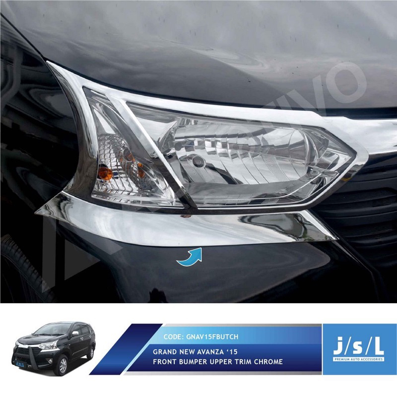 GRAND AVANZA XENIA 2015 2018 LIST CHROME UPPER BUMPER LIS ATAS BEMPER GARNISH BAWAH LAMPU