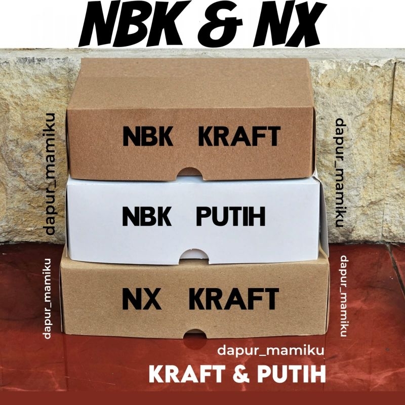 DAPURMAMIKU ( Dos Kraft NBK & Kraft NX ) Kotak Dus Kue NBK NX Coklat Kraft Non Laminasi Box Snack Ro