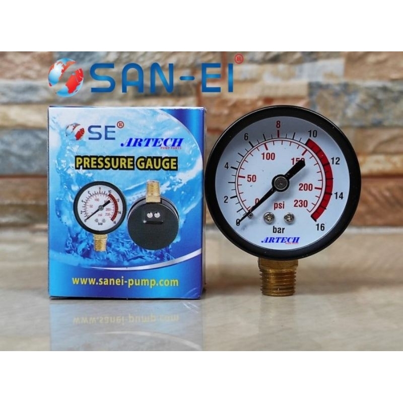 PRESSURE GAUGE BIASA PENGUKUR TEKANAN POMPA AIR