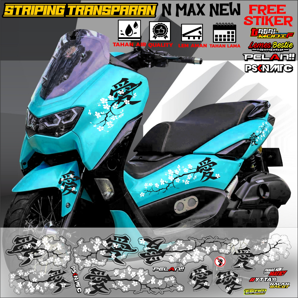 STRIPING NMAX NEW STIKER N MAX TRANSPARAN KONSEP JEPANG