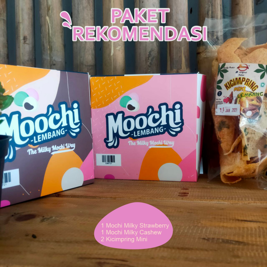

Mochi Milky Strawberry & Cashew + Kicimpring Mini | Mochi Milky Strawberry | Mochi Milky Cashew + Kicimpring Mini | Mochi Susu Kacang Mete | Paket Makanan Kue Cinta Hadiah untuk Tersayang khas dari Lembang - Bandung Barat | Lokal Kuliner