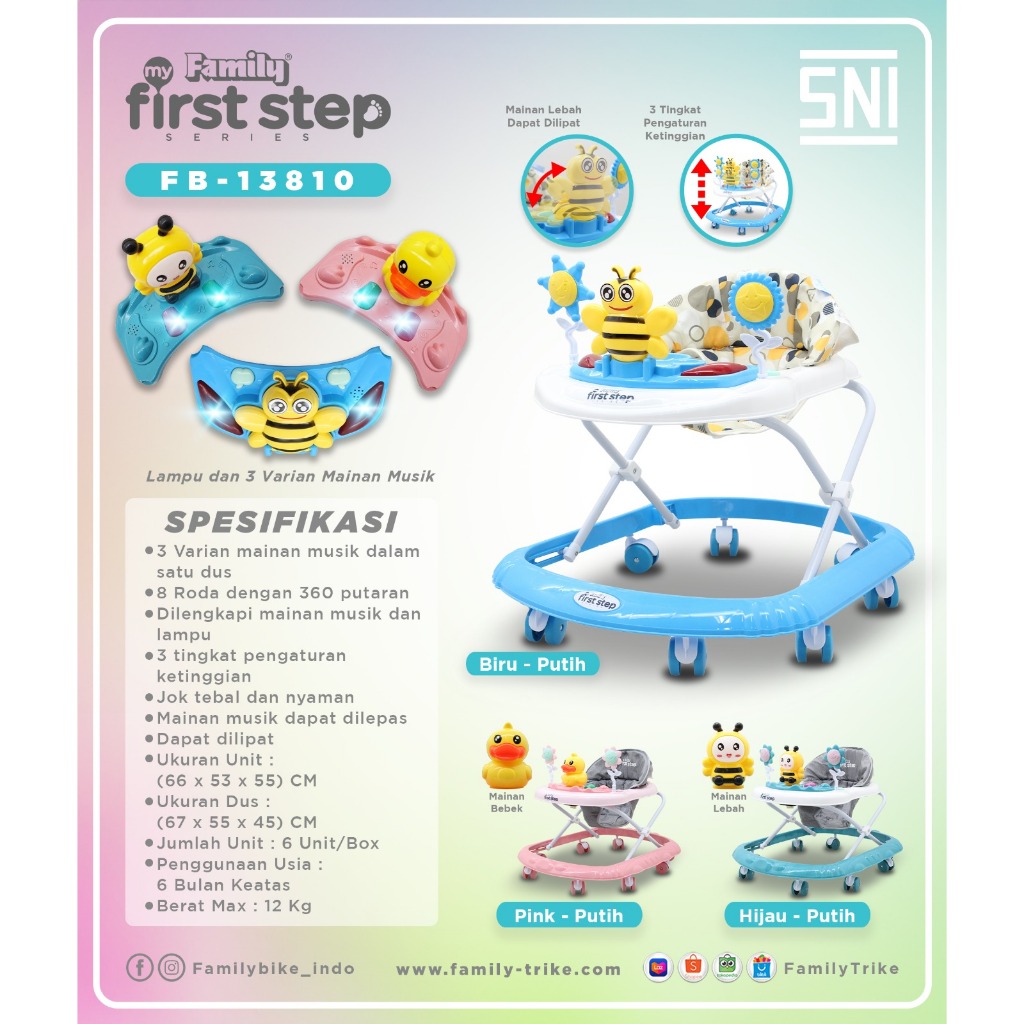 BABY WALKER FAMILY FIRST STEP 13810